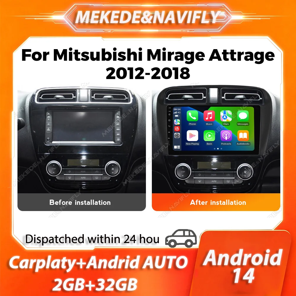 

MEKEDE Carplay For Mitsubishi Mirage Attrage 2012-2019 Space Star 2014 Car Radio autoradio Stereo Intelligent car audio system