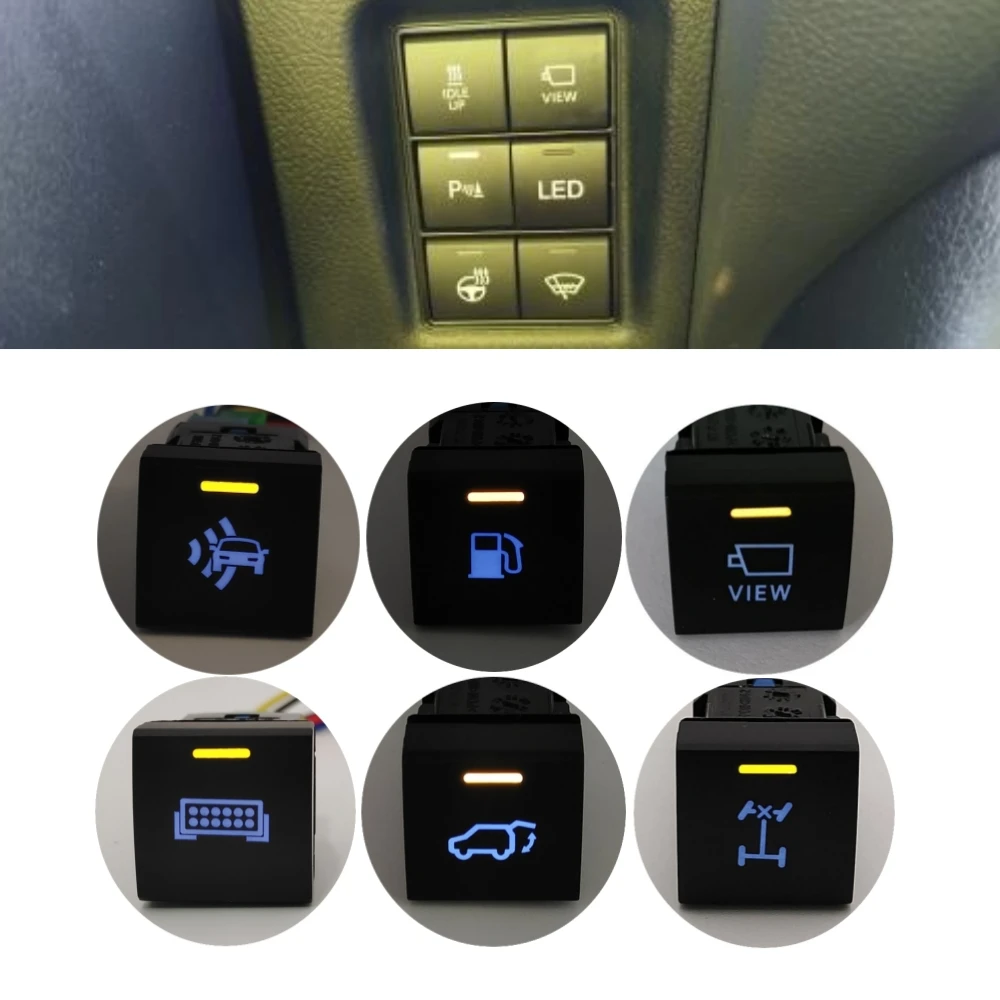 For Toyota Camry Altis Hilux LC300 2018 Rav4 Prado 150 Car Rear Trunk Front Diff VIEW Wireless Net Fuel Tank Light Bar Switch