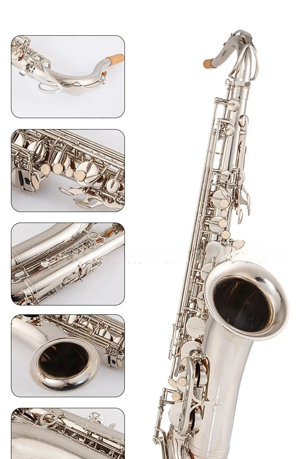 

Новый саксофон Tenor T-W020 Bb 2026 года, никелированное серебро, качественная латунь, перламутровые кнопки