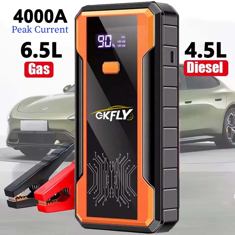 GKFLY 2000A/4000A démarreur de saut de voiture batterie externe Portable Booster de batterie de voiture 12V dispositif de démarrage auxiliaire pour essence Diesel