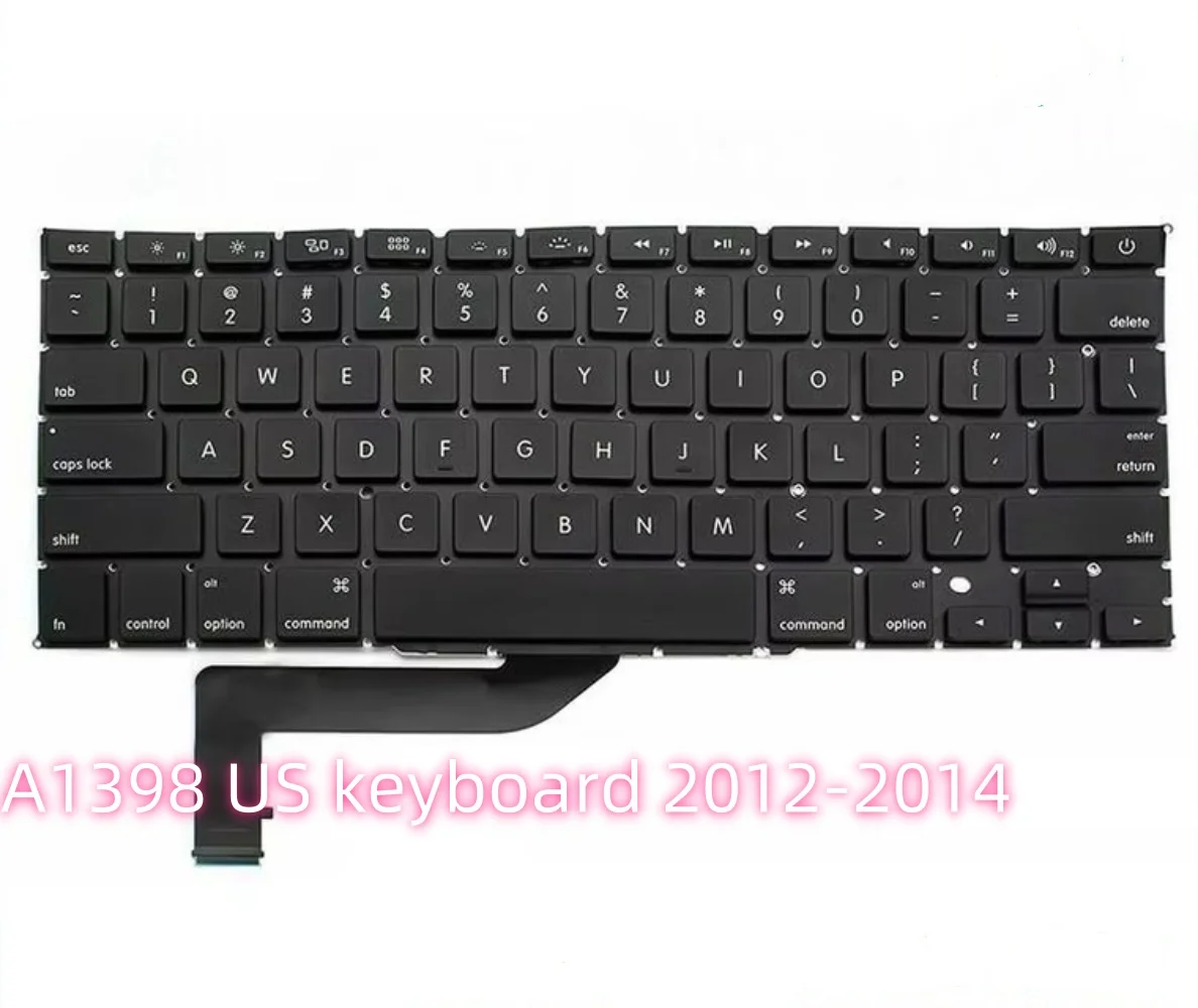 Nuevo teclado A1398 para Macbook Pro Retina 15 "A1398 EE. UU. Reino Unido Francés España Italia Alemania Teclado árabe ruso 2012 - 2014 Año