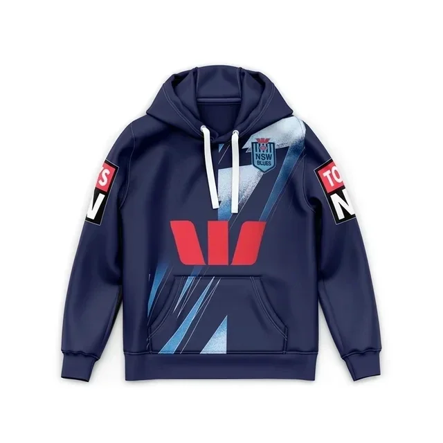 2022 -2023 NSW Blues State Of Origin Kids Hoodie Hat Home/Away/pelatihan Jersey ukuran: 16-26 (cetak nomor nama sesuai pesanan)