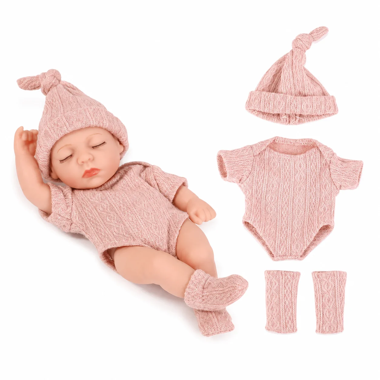 Neue Puppenkleidung für 8 Zoll (20 cm) Reborn-Babypuppen, Niedliche Puppenkleidung, Accessoires, Pullover, DIY-Spielzeug, Babypuppen-Outfit, Geschenke für Mädchen – Detail 2