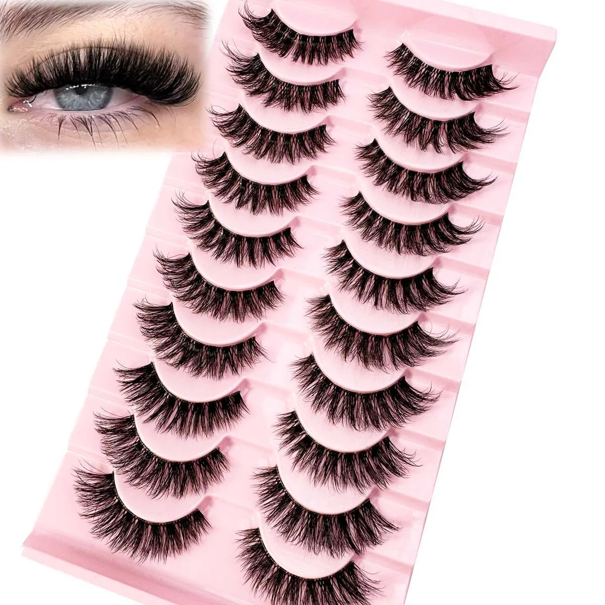 Cílios 3d vison cílios naturais cílios claros haste cílios postiços olho de gato cílios efeito de extensão de cílios