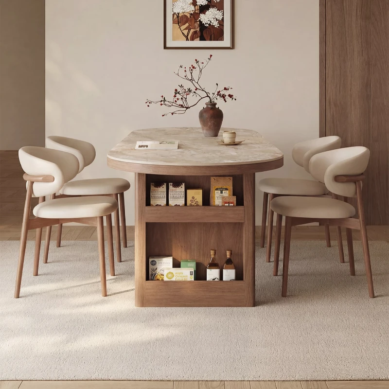 Mesa de comedor vintage para el hogar, mesa de comedor de diseño relajante para restaurantes, mesa de comedor minimalista italiana, accesorios