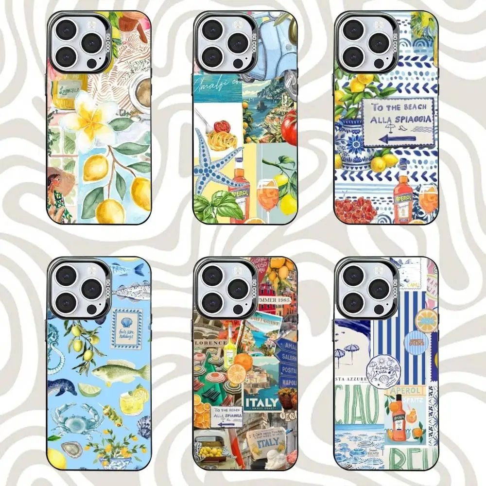 

Seaside Scenery Wine Lemon Phone Case For iPhone 16,15,14,13,12,11,Mini,Pro,SE,MAX Black Matte Shockproof Cover