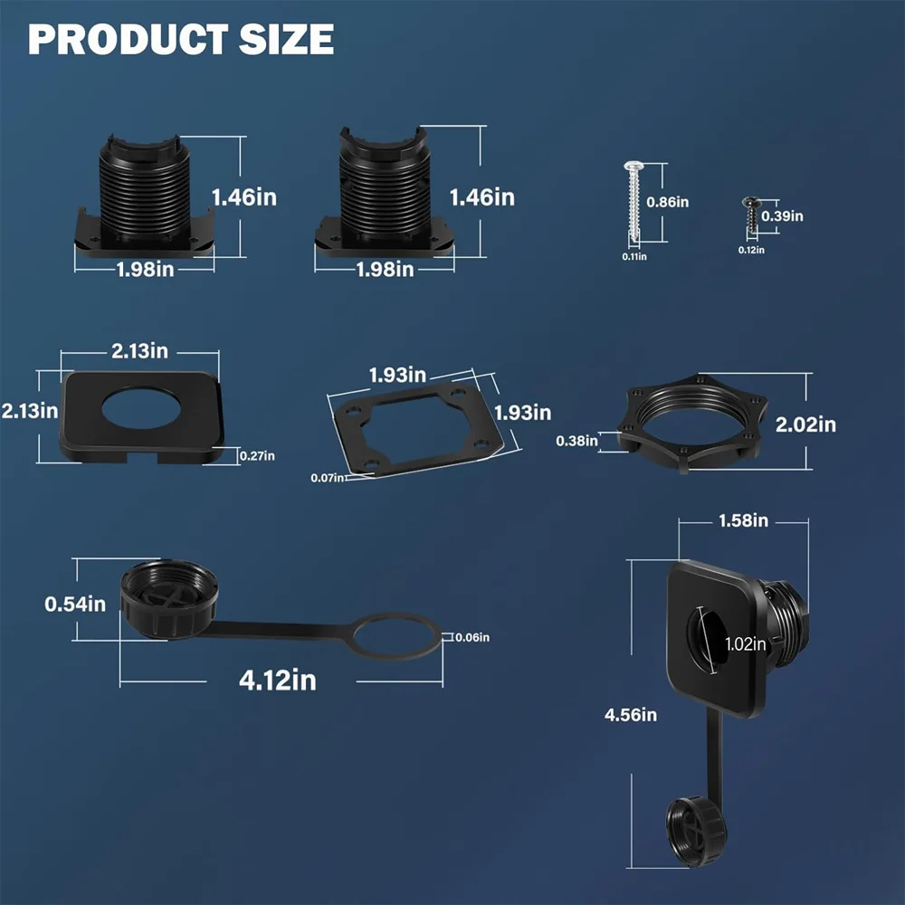LiveScope™Bulkhead Connector Kit Fish Finder Sonar System Bulkhead Transducer with7-Pin Connector Real-Time Scanning Imaging