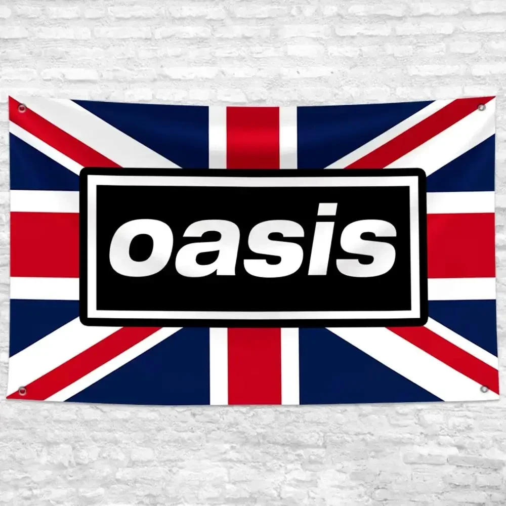 Berühmte Rockband O-Oasis Flaggen Vintage Ästhetisches Wandbehang-Banner für Schlafzimmer Wohnzimmer Gemütliche Wandteppich-Dekoration – Detail 2