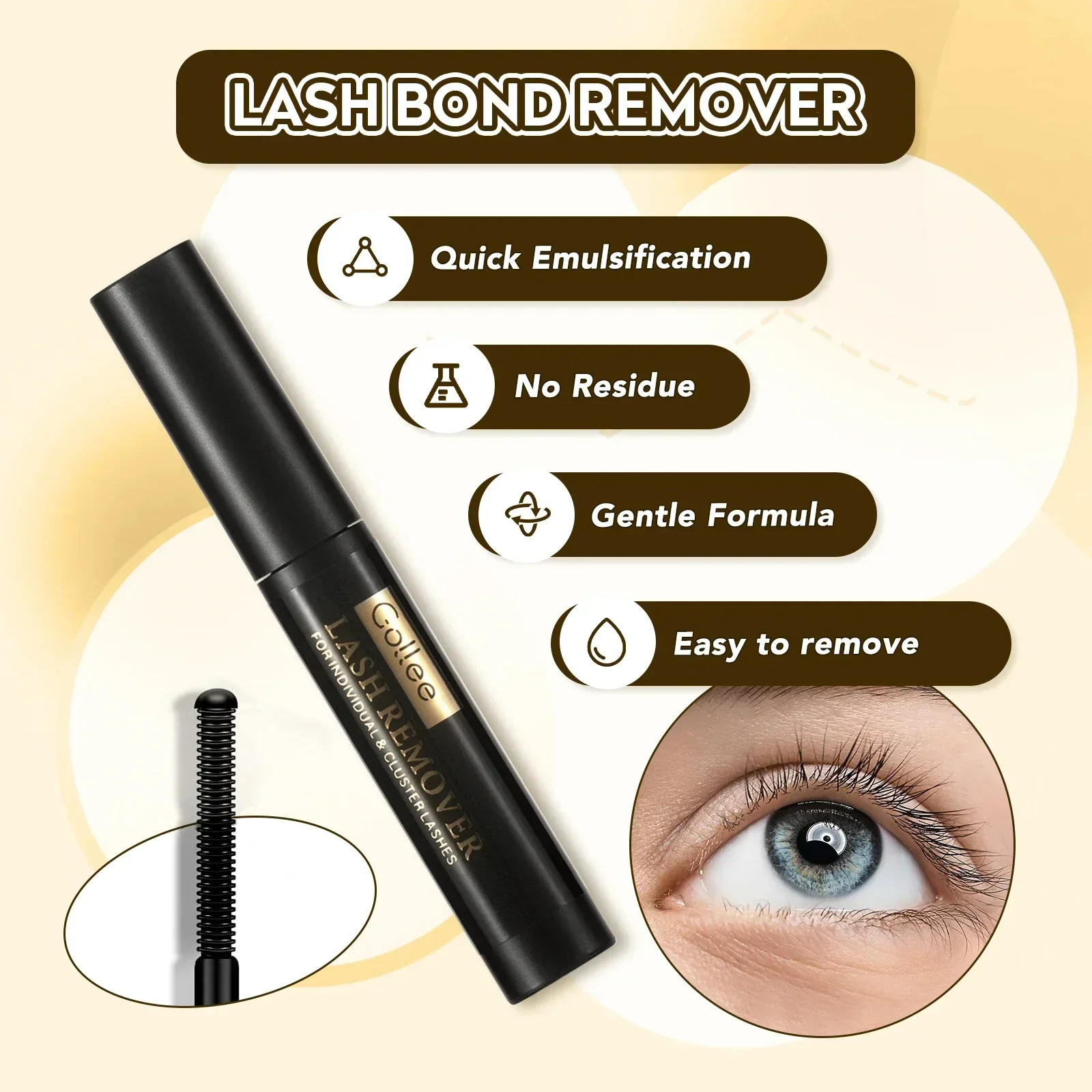 Gollee Hybrid Cluster Lashes Kit 2 in 1 Adhere and Seal Cluster Lashes Adhesive DIY Segment Lashes Cluster Extension Glue Kit