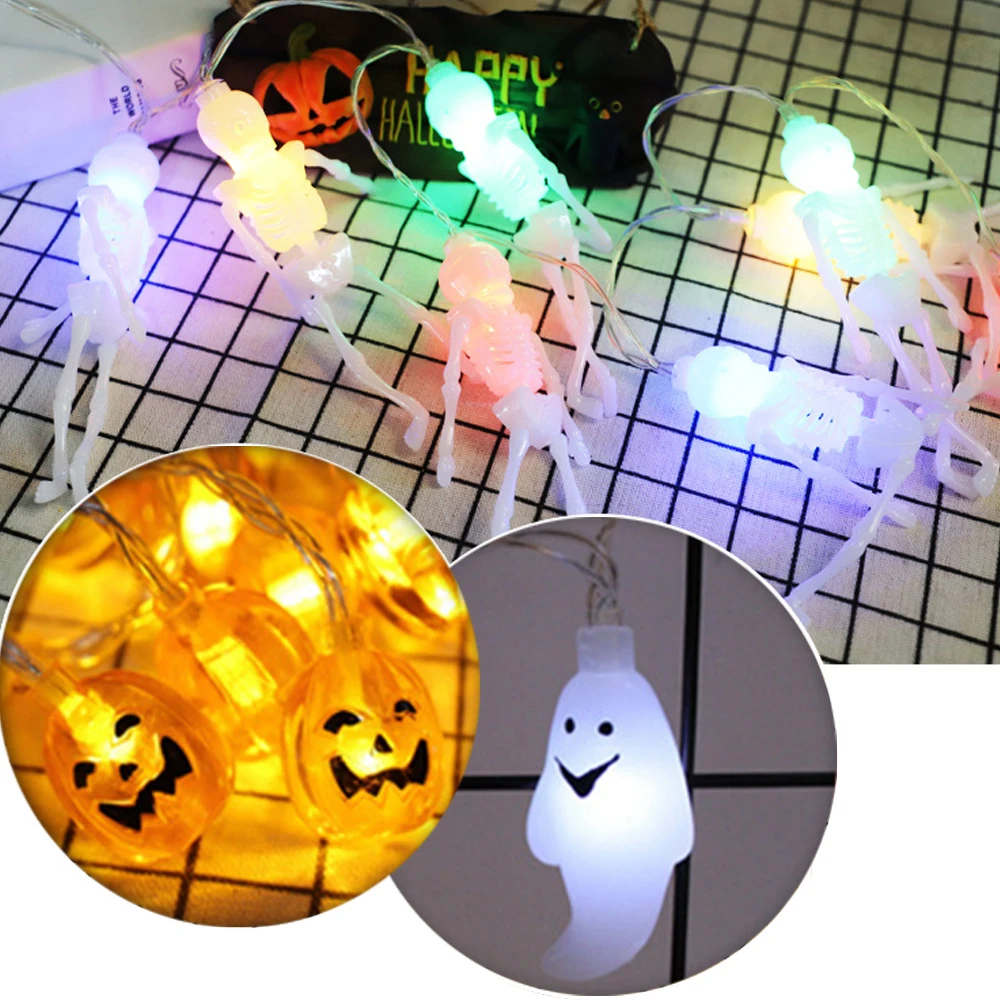 Halloween Ghost Eyes 3M 20LEDs/m Battery Box Powered LED Light String 10 Pumpkin Bat Skull Horror Decor for Party Haunted House