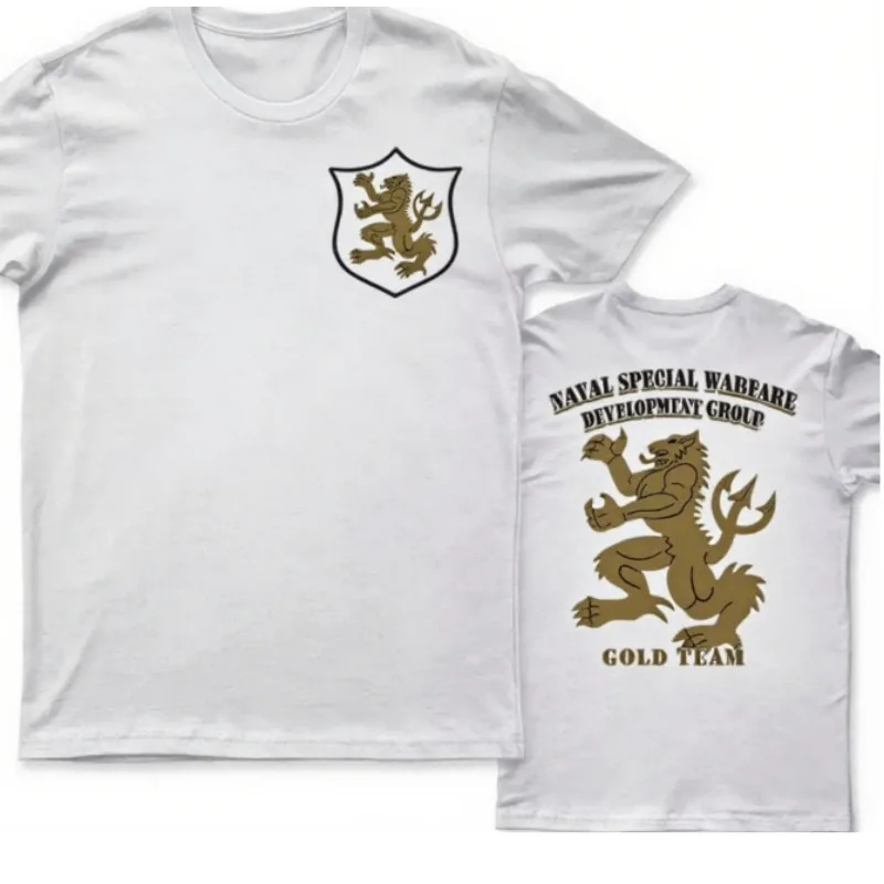 

Men's Trend 25 Summer New American Cross SEAL Team 6 NSWDG Gold Team Special Forces Short Sleeve T-Shirt Casual Clothing