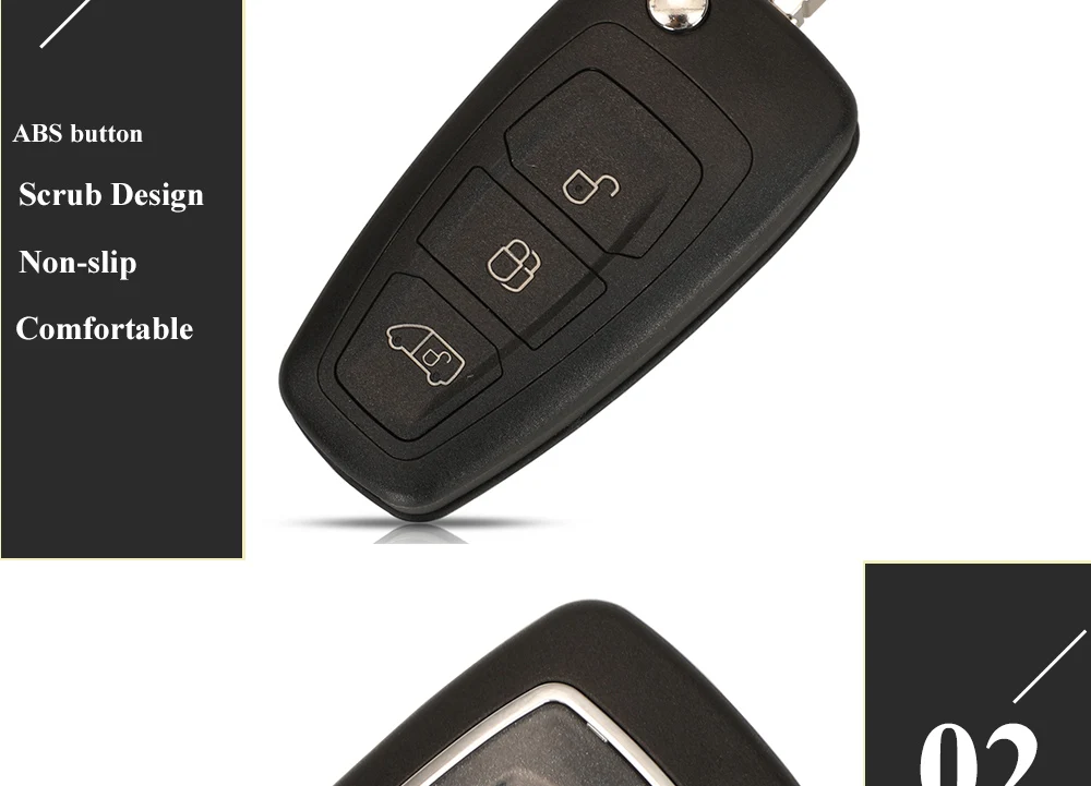 Jingyuqin 5 Stück 3BTN Flip-Remote-Schlüsselanhänger 433 MHz FSK 4D83 für 2013+ FORD TRANSIT CUSTOM MK8 CARGO TOURNEO CUSTOM Focus MK3 Ranger – Detail 7
