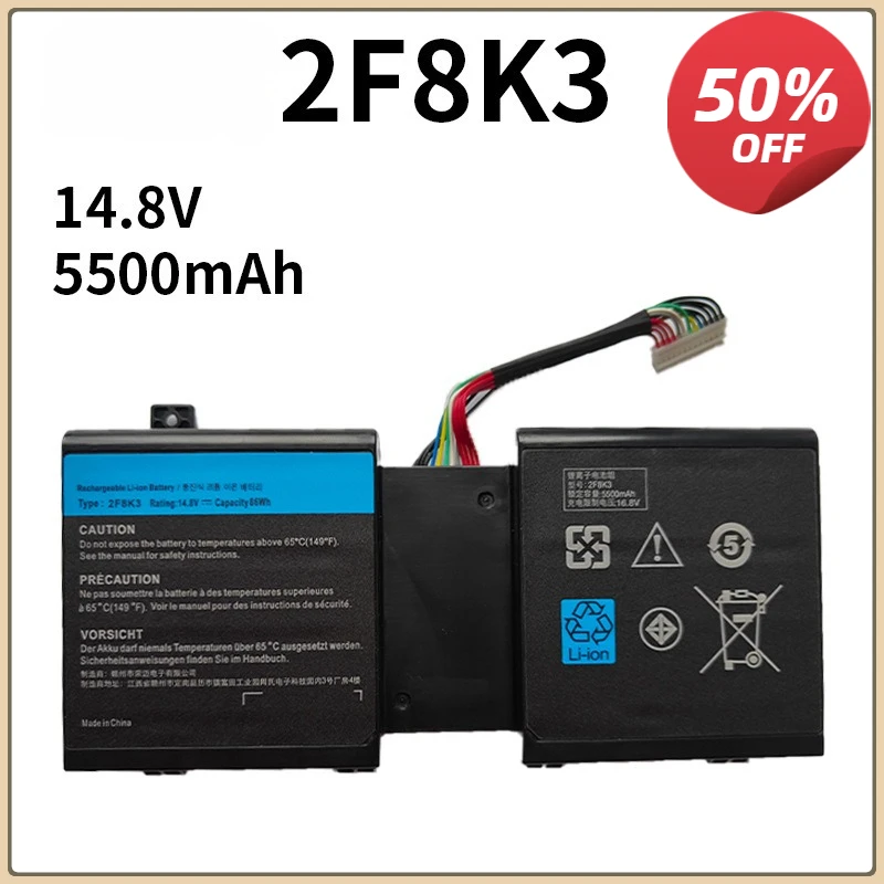 

LIXI 5500 мАч большой емкости 2025 НОВЫЙ 2F8K3 аккумулятор для ноутбука DELL Alienware 17 18 M17X R5 M18X R3 P18E P19E Замена