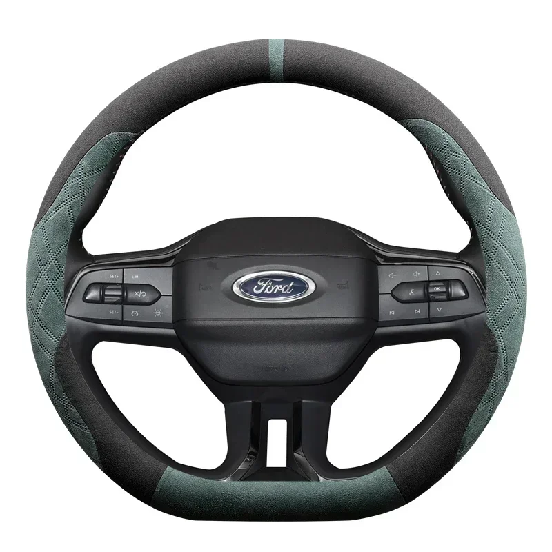 

Steering Wheel Cover for Ford Escort Territory Fiesta Mondeo Focus Car Decorative Accessories Suede Non-slip Sweatproof 38cm