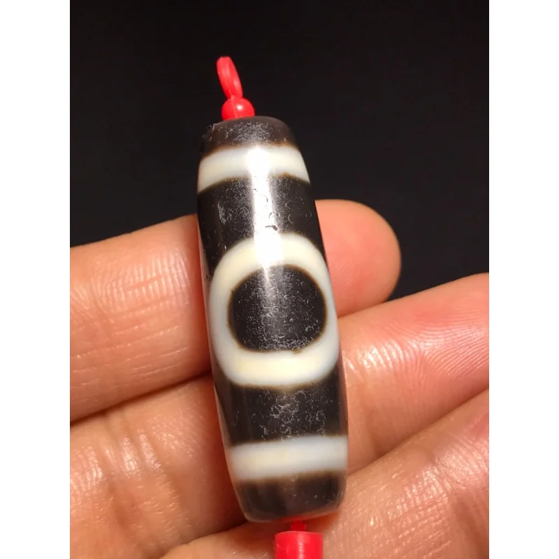 

Ancient Tibetan DZI Beads Old Agate Heaven＆Earth Totem Amulet Pendant GZI #7992