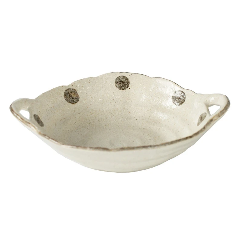 Plato binaural de cerámica gruesa LTT, plato para curry anti-quemaduras, tazón para ensalada, vajilla de cerámica japonesa para el hogar