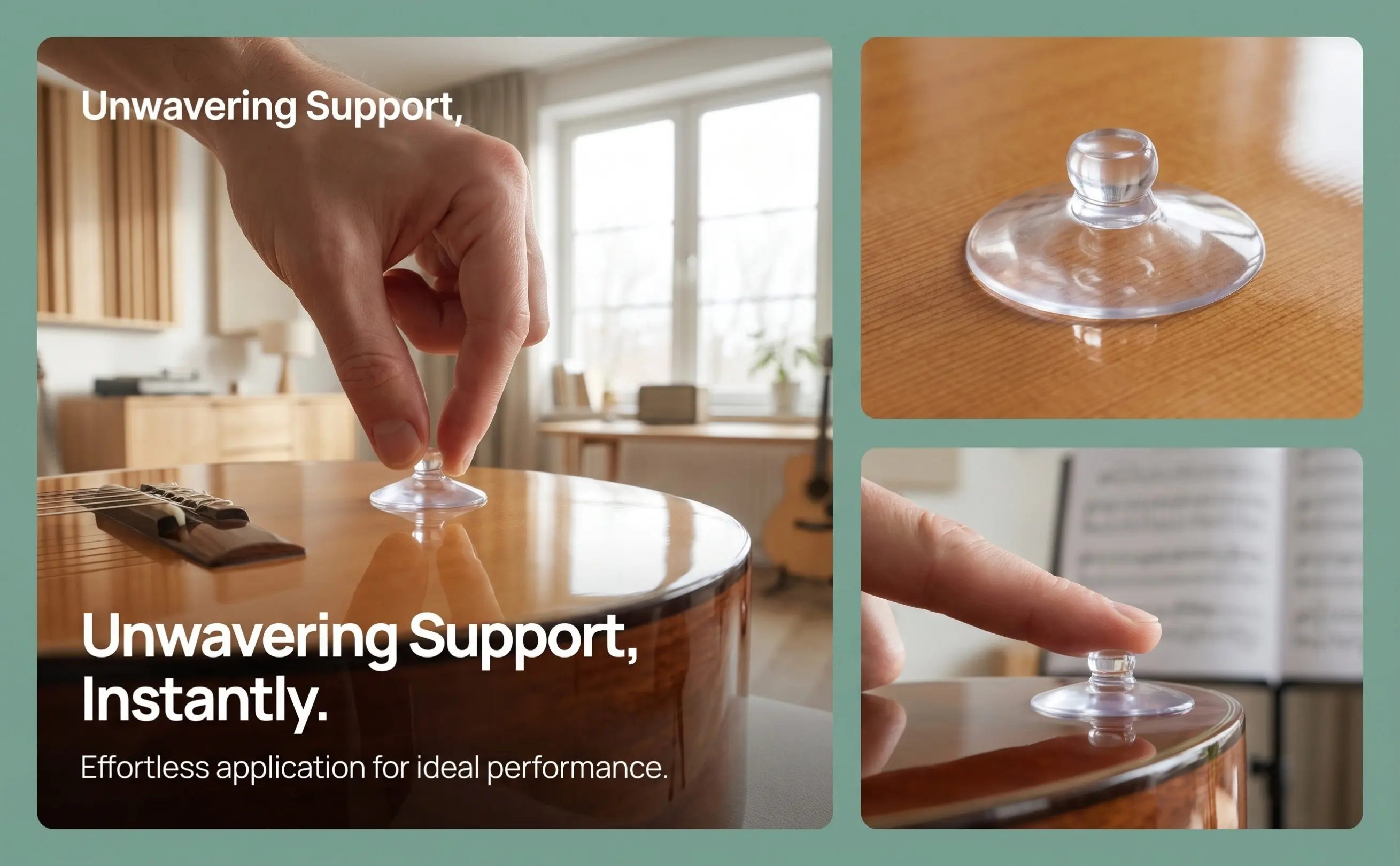 4Pcs Guitar Support Holder Replacement Suction Cups Clear Rubber Parts for Stand Suction Cup for Guitar Support Stand