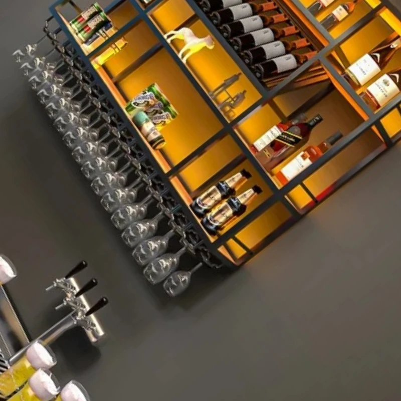 

Luxury Cabinet Wine Rack Floor Square Display Storage Column Narrow Standing Cabinet Muebles De Candybar Restaurant Furniture
