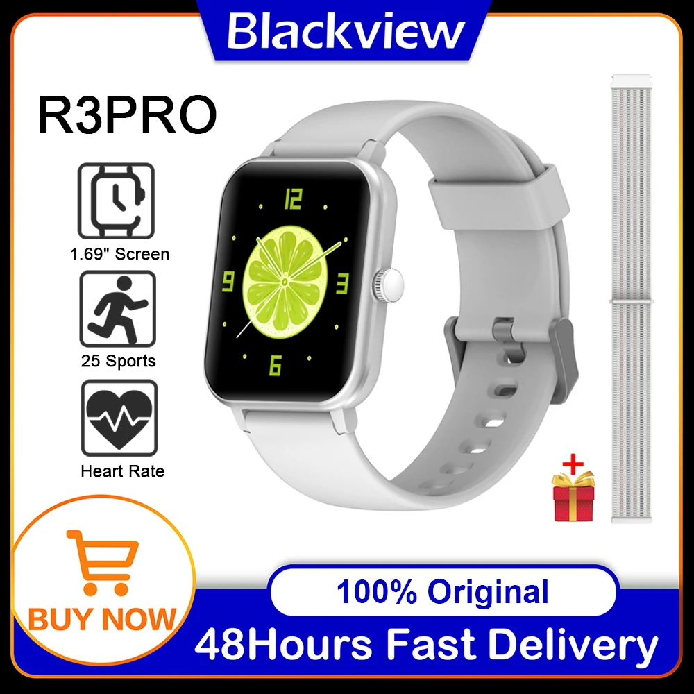 Blackview SmartWatch R3 Pro Heart Rate Men Women Sports Watch Clock Sleep Monitor Ultra-Long Battrey for IOS Android Phone