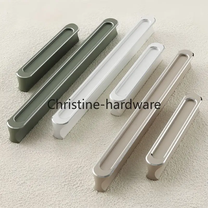 

Modern Minimalist Wardrobe Door Round Headed Long Handle Aluminum Alloy Kitchen Cabinet Handle Drawer Handles Wardrobe Handle