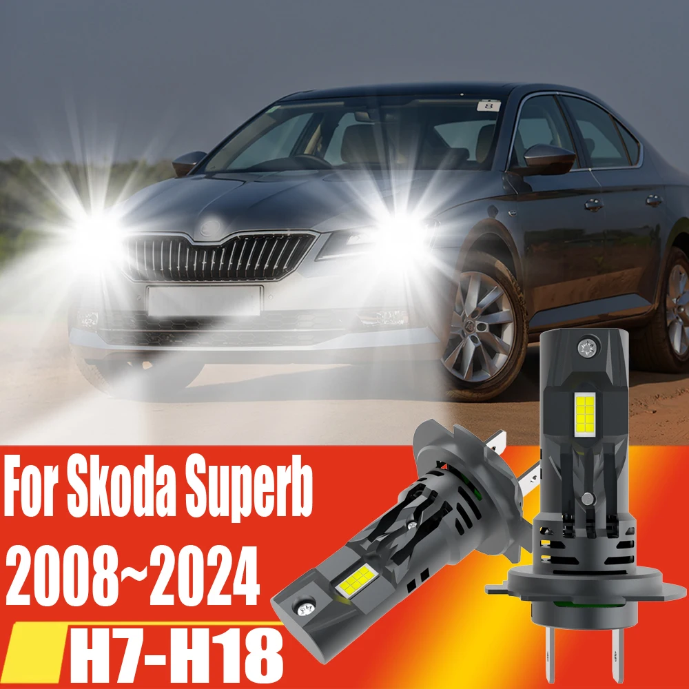

2pcs H7 Led Headlight Canbus High Power Car Bulb White Auto Fog Lights Moto Turbo Diode Lamp 12v 55W For Skoda Superb 2008~2024