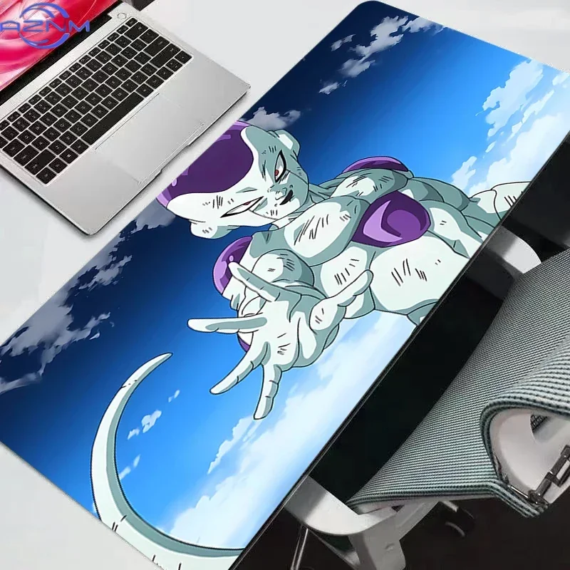 Vibrant Flame Anime Battle Scene With Purple Energy Blast Mouse Pad, Rubber Non-Slip Base, Smooth Fabric Gaming Desk Mat for Com