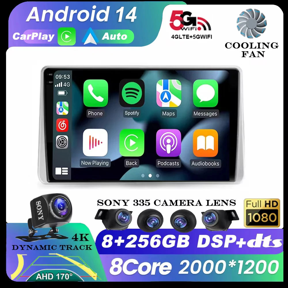 

Android 14 Auto Carplay For Nissan Sentra 5 B15 1999 - 2006 Car Radio Multimedia Video Player Navigation GPS 360 Camera WIFI+4G