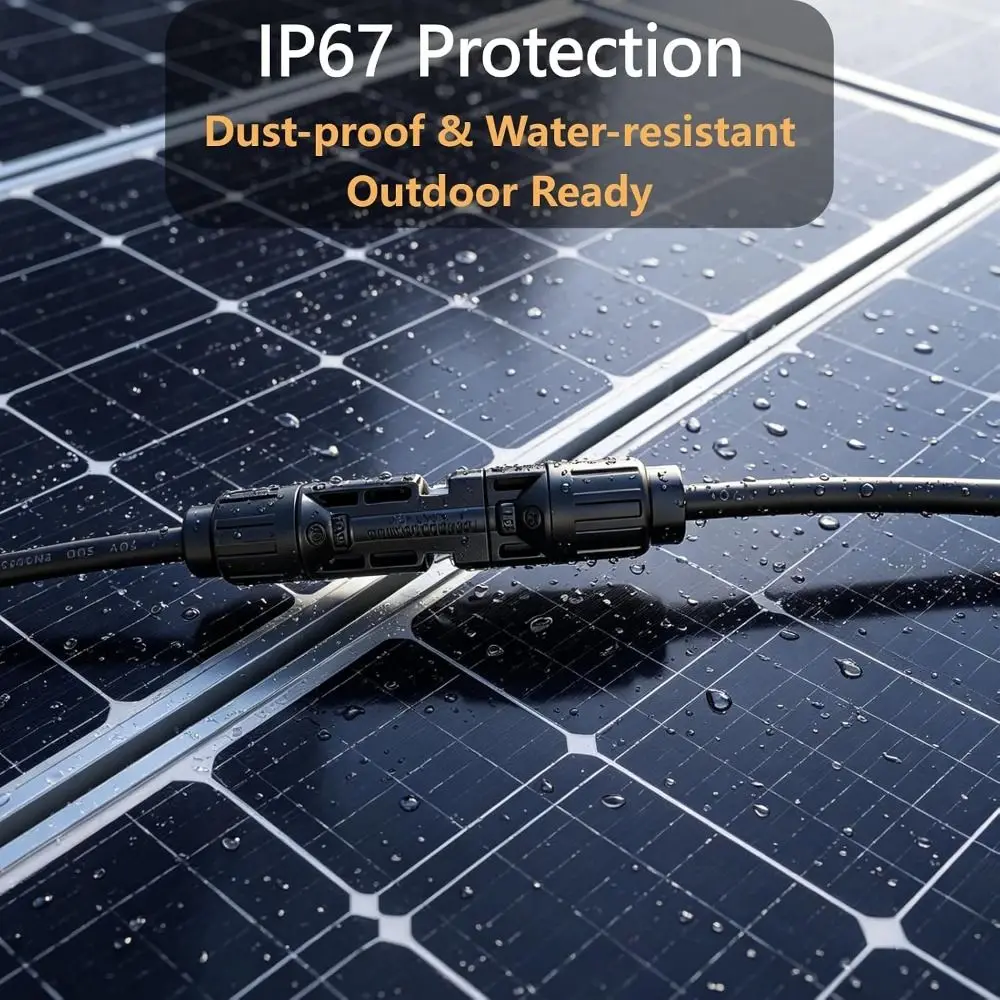 1000V/30A Solar Panel Connectors Flame Retardant Durable Solar Connector Adapter IP67 Waterproof Y Branch Solar Connectors