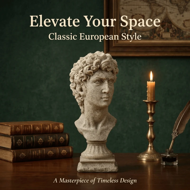 David Figurine Plaster Statue Greek Mythology Famous Sculpture Gypsum Bust Portraits for Drawing Practice and Home Decor