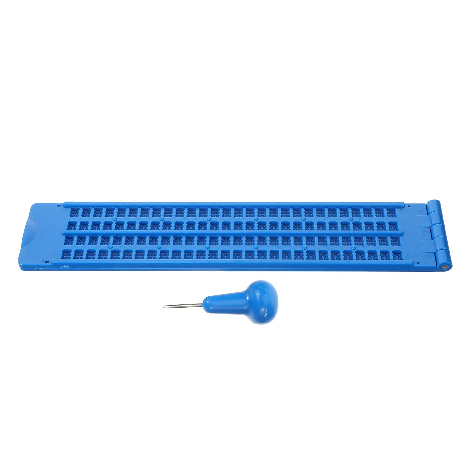 Braille Writing Board and Stylus Set Portable Plastic Learning Aid for Blind Students Rehabilitation Training