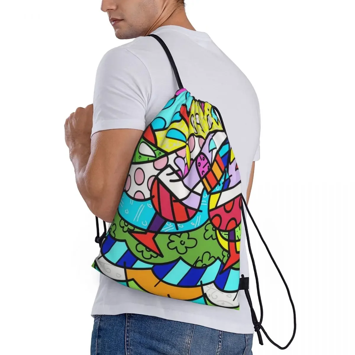 Drawstring bag Storage Portable Handbags Britto Anime Grocery Shopping Shoulder bags foldable Travel Bag