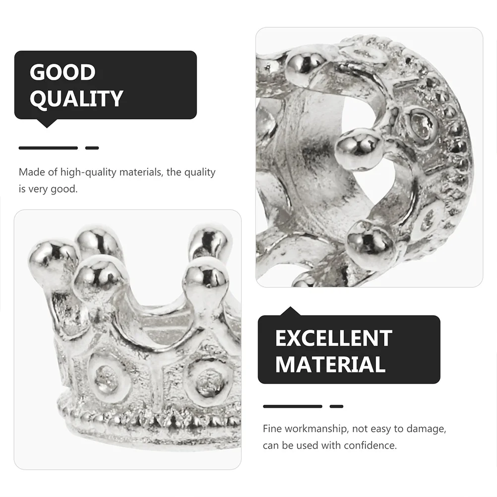 

60 pcs Crown Charms DIY Jewelry Accessories Silver Mini Crowns for Bracelet Necklace Making Supplies Pendant Decorations