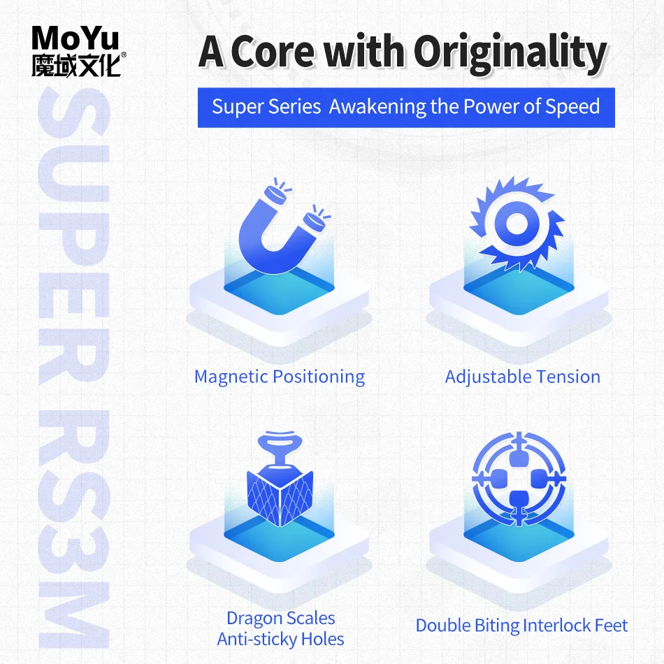 MoYu-2022 슈퍼 RS3M 3x3x3 마그네틱 매직 큐브, 3x3 전문 큐브, 속도 퍼즐, 교육 완구, 어린이 피젯 장난감