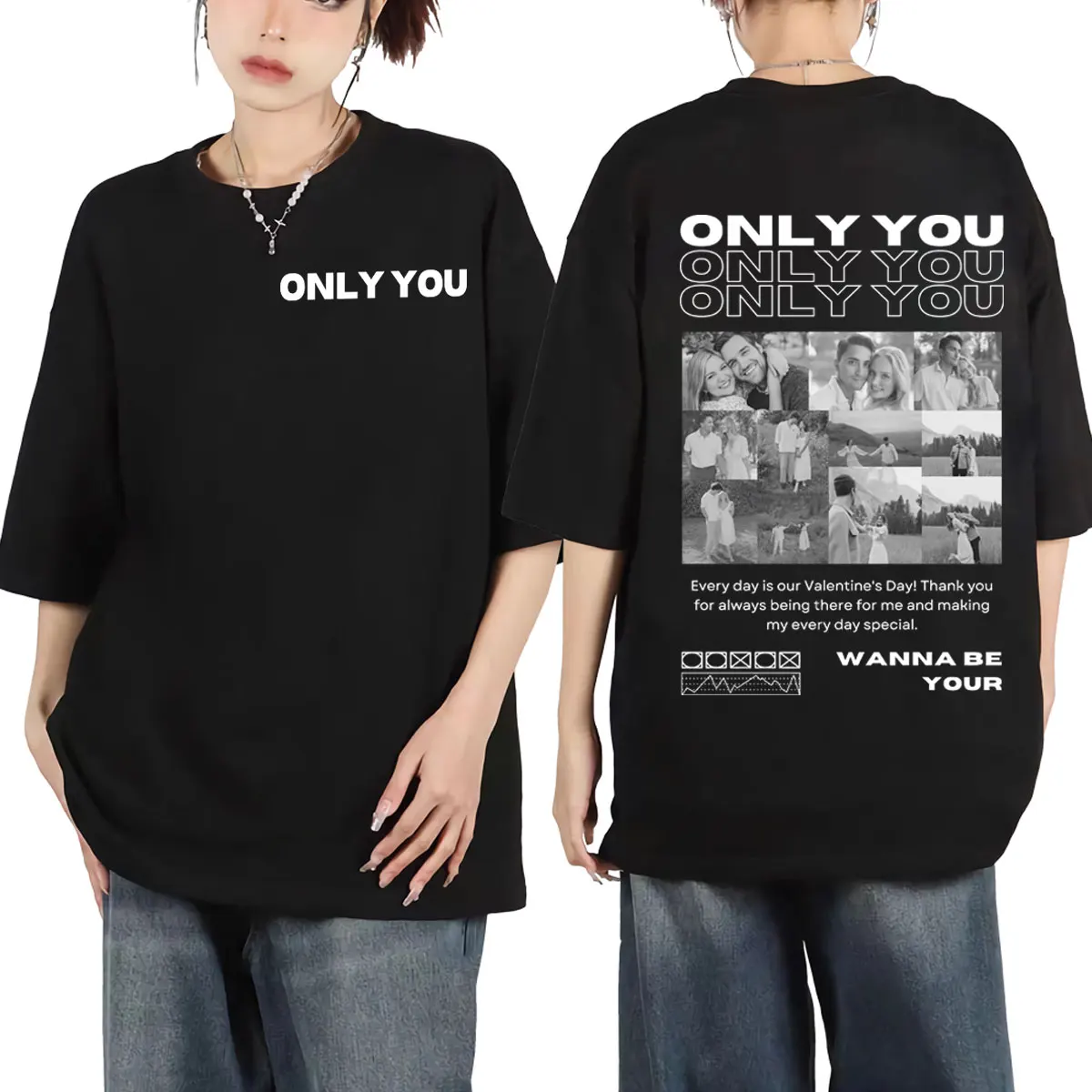 

Limited Only You Design Graphic T Shirts Couples Vintage Aesthetic Short Sleeve T-shirt Fashion Casual Oversized T-shirts Unisex