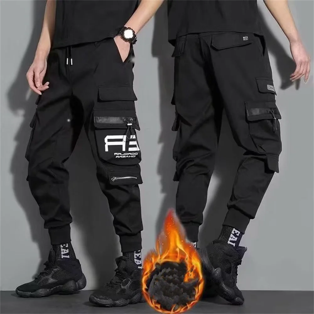 Men Cargo Pants Multi Pocket Drawstring Outdoor Man Sweatpants Male Hip Hop Joggers Pants Fashion Sweatpants Overalls Casual