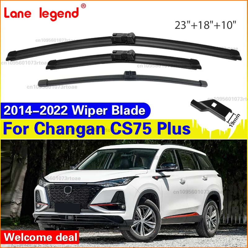 

For Changan CS75 Plus 2014-2022 Car Front Rear Set Windshield Wiper Blades Accessories Windscreen Cleaning 23"+18"+10"