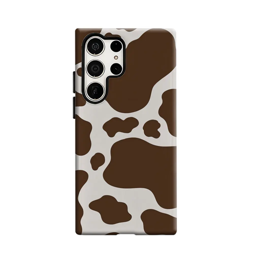 CaseLumi Phone Case For Samsung Galaxy S25 S24 S23 Ultra Plus HD Hard Cow Print Double Layer Cover Film Shell
