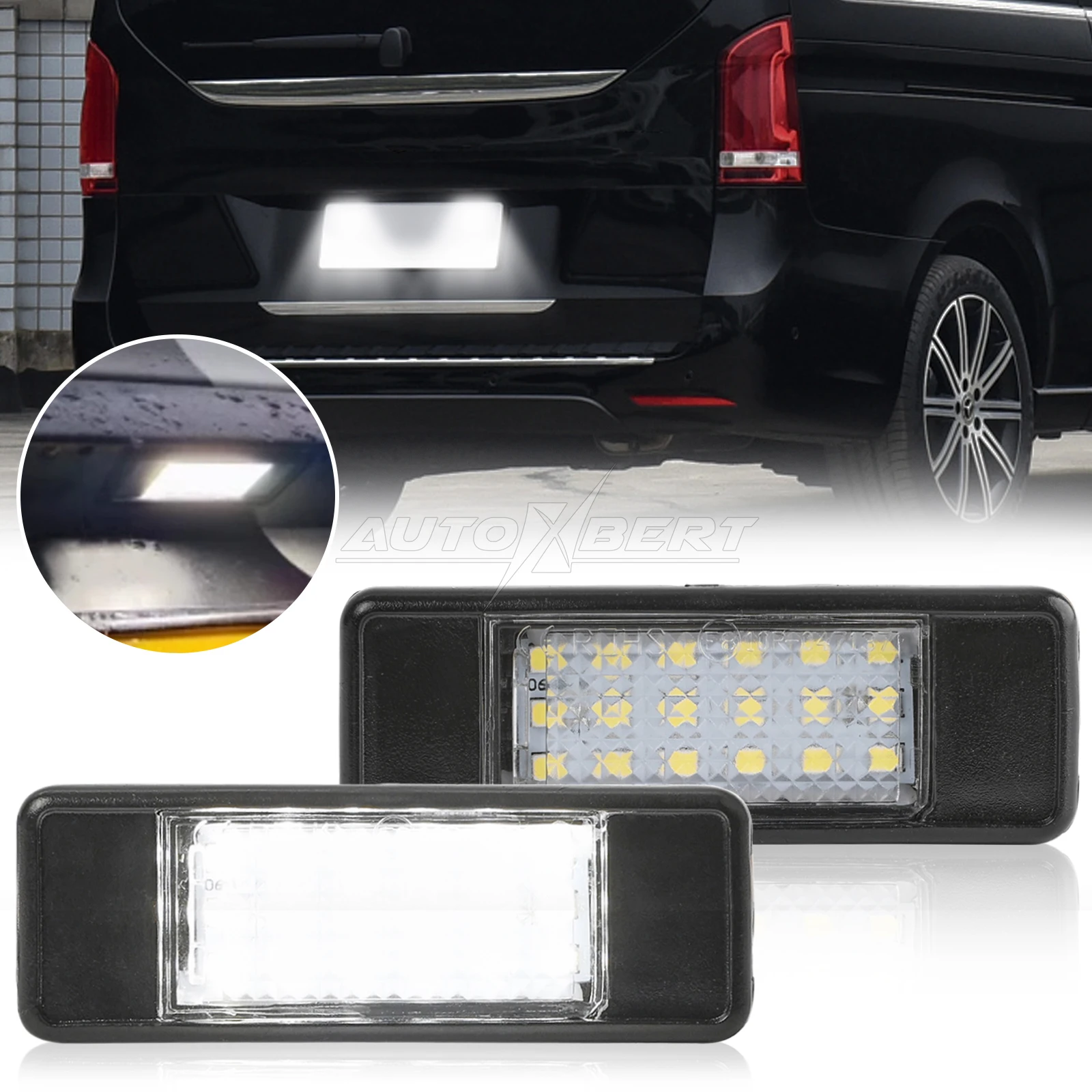 2Pcs Error Free LED License Plate Light Number Plate Lamp For Mercedes-Benz Vito Viano W639 2003-2014 Sprinter W906 2006-2018