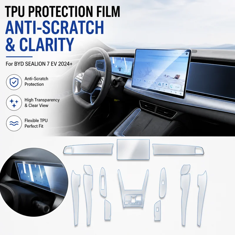 Auto Central Control TPU Navigation Anti Scratch Protection Film for BYD SEALION 7 EV 2024 Accessories, Car Interior Film