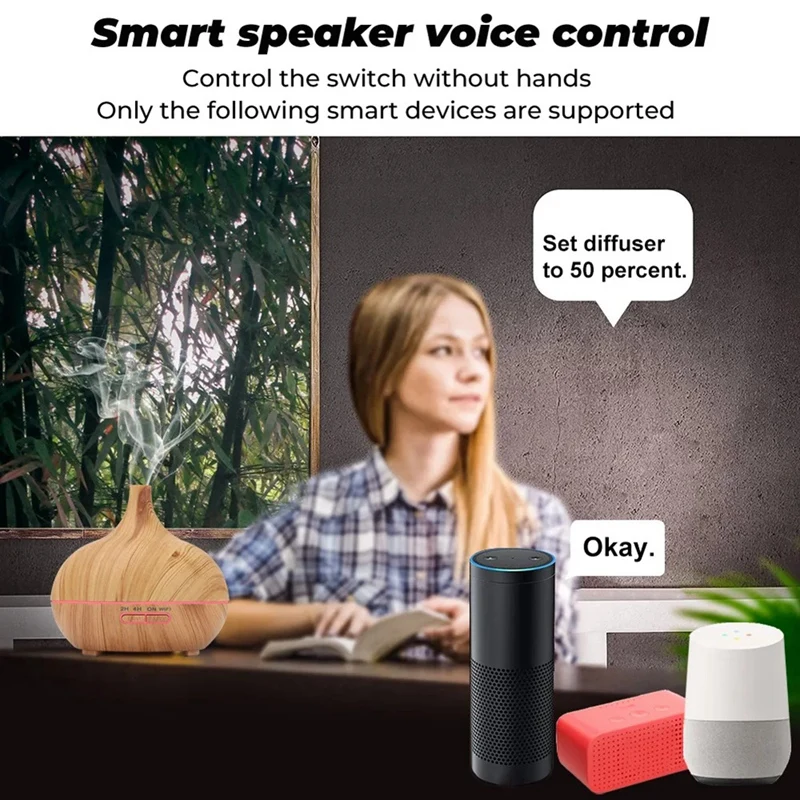 Air humidifier Tuya WiFi Humidifier Essential Aroma Oil Diffuser Smart Home 400ml Air Humidifier Mist Maker for EU Plug