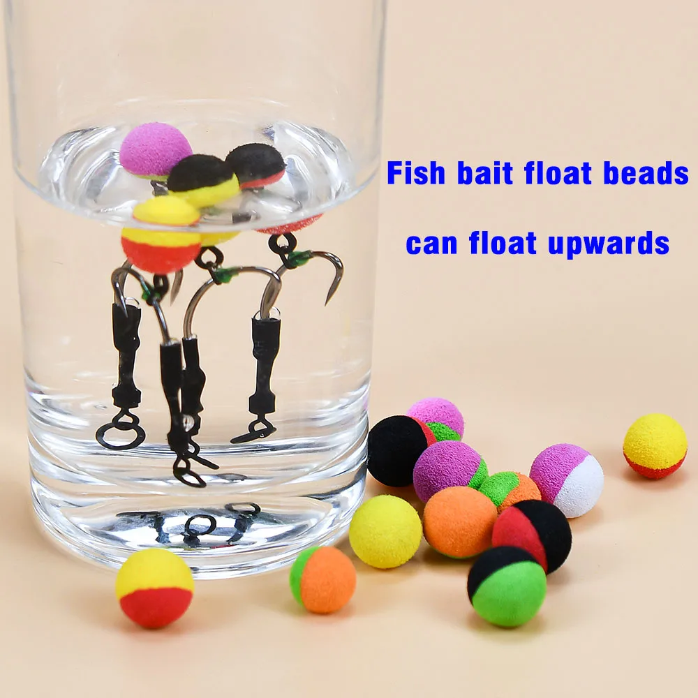 MNFT 30Pcs/Box Pop Up Boilies Carp Fishing Foam Ball Buoyancy Carp Lure Two Tone Round Shape Fishing Lures