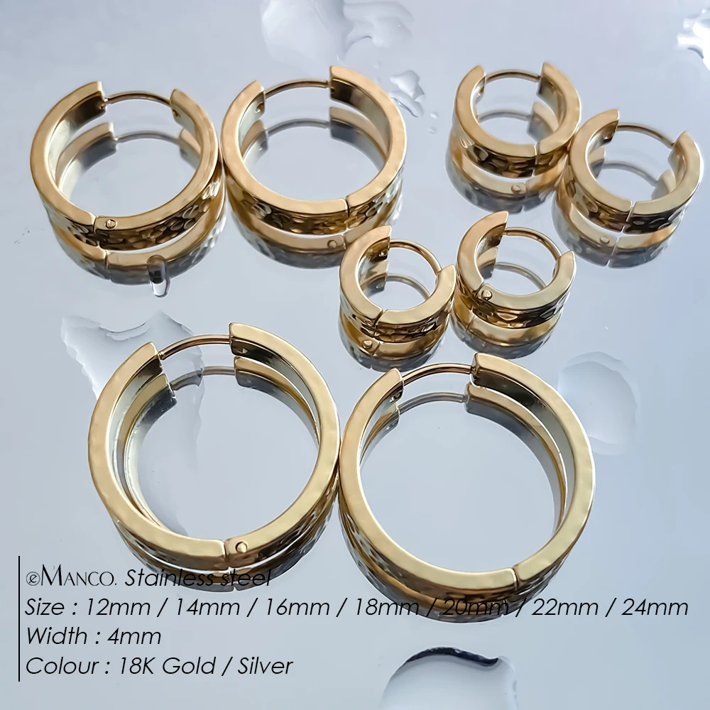 EMANCO  Punk Women and Men Style Stainless Steel Circle Hoop Earrings Simple Fashion Jewelry Hot Selling 48 Hour Shipping