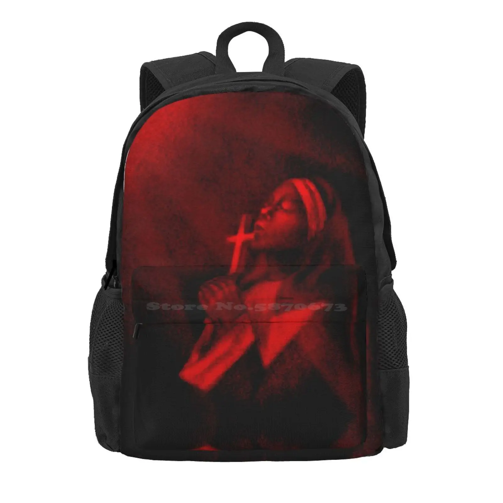 Faith Hot Sale Schoolbag Backpack Fashion Bags Red Religious God Edgy Aesthetic Black