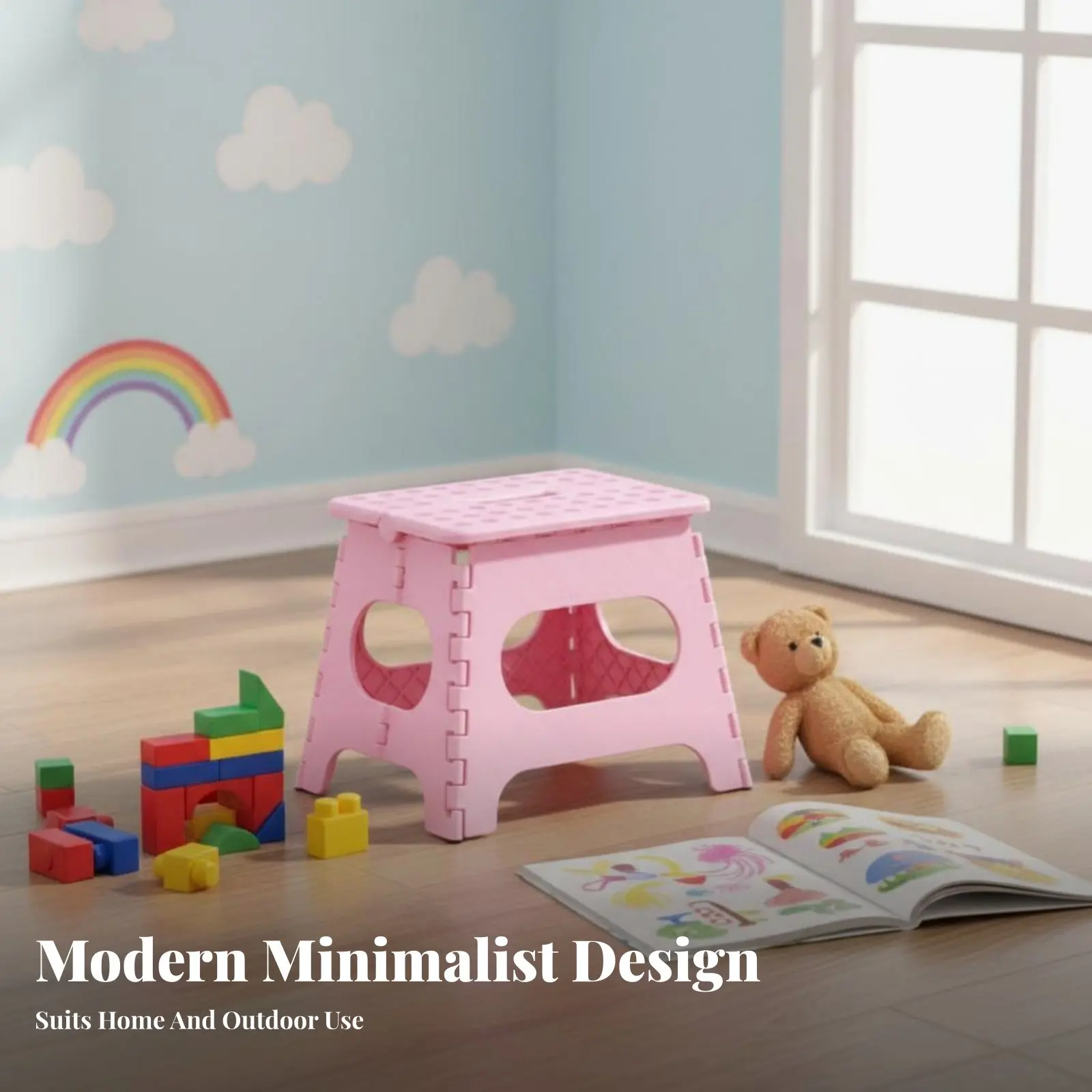 

Foldable Stool with Handle Foldable Foldable single-step Riser Space-Saving Non-Slip Surface for Parents, Outdoors, outing