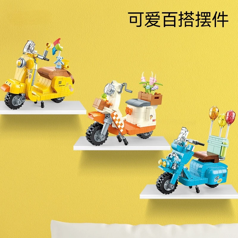

JK8309 new building block assembly, energetic motorcycle model desktop decoration, children's educational Christmas gift
