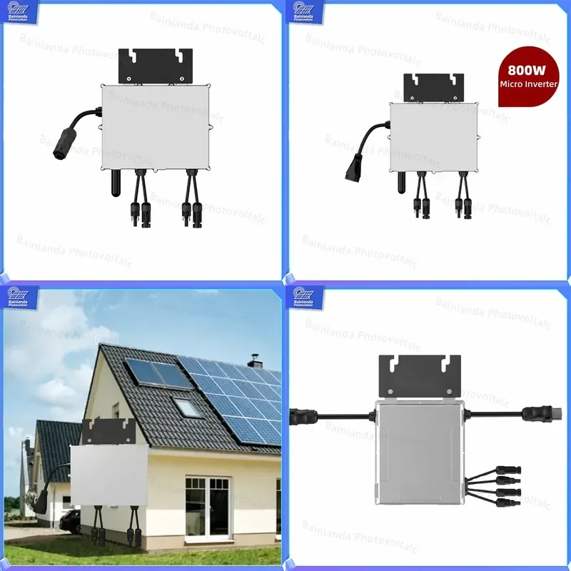 800W Solar Micro Inverter WiFi MPPT Pure Sine Wave Grid Tie Single Phase Output Smart PV Power Converter for Home Energy