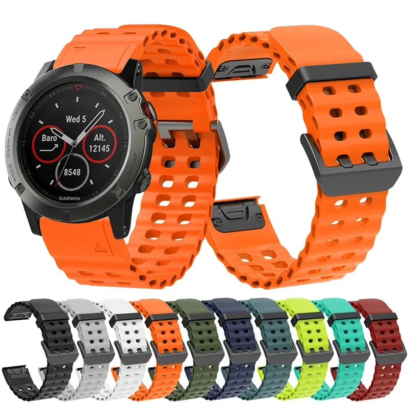 QuickFit Silicone Watch Strap 26mm 22mm For Garmin Band Fenix 8 7X 7 7S 6X 6 Pro 5 5X Epix 2 Forerunner 965 955 945 Instinct 2