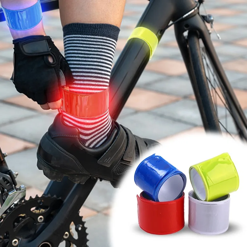 40x3cm Running Fishing Cycling Reflective Strips Bike Safety Night Warning Bicycle Bind Pants Leg Wrist Strap Reflective Tape