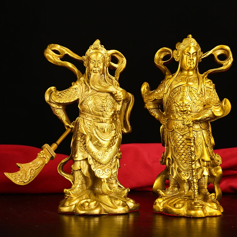 

Bronze statue of Guan Gong and Wei Tuo Length 8, Width 8, Height 18 A pair weighing 1.5KG