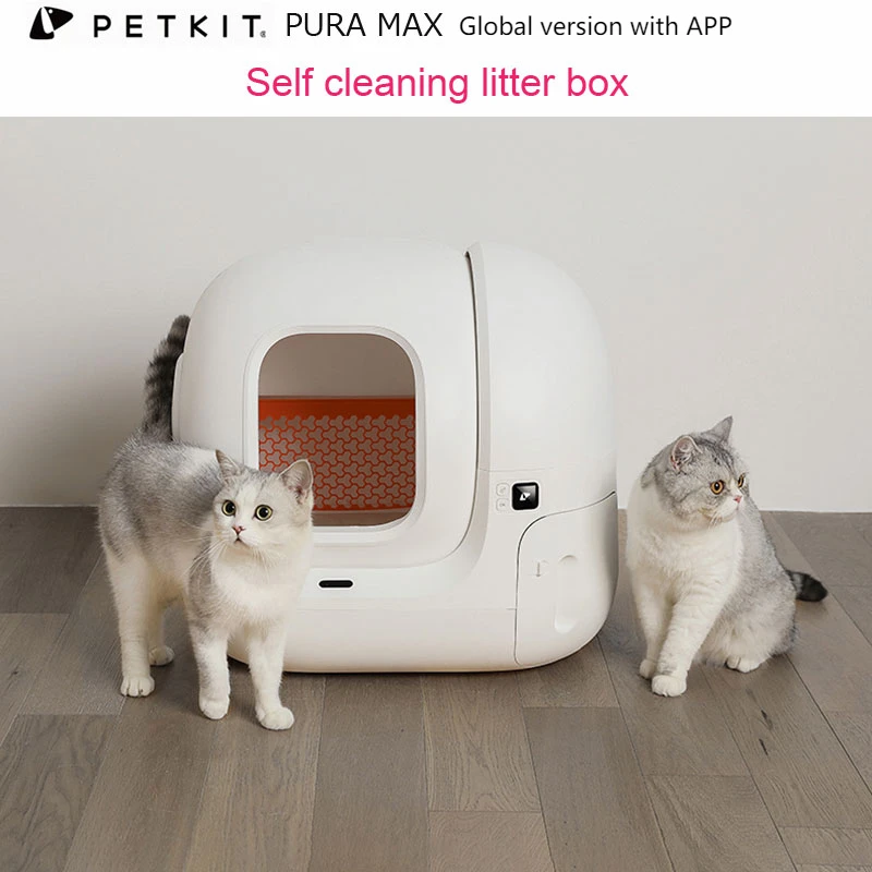 PETKIT PURA MAX 자동 고양이 쓰레기통, 자체 청소, 글로벌 버전 대형 스마트 고양이 변기, 아레네로 파라 가토 76L, 직송